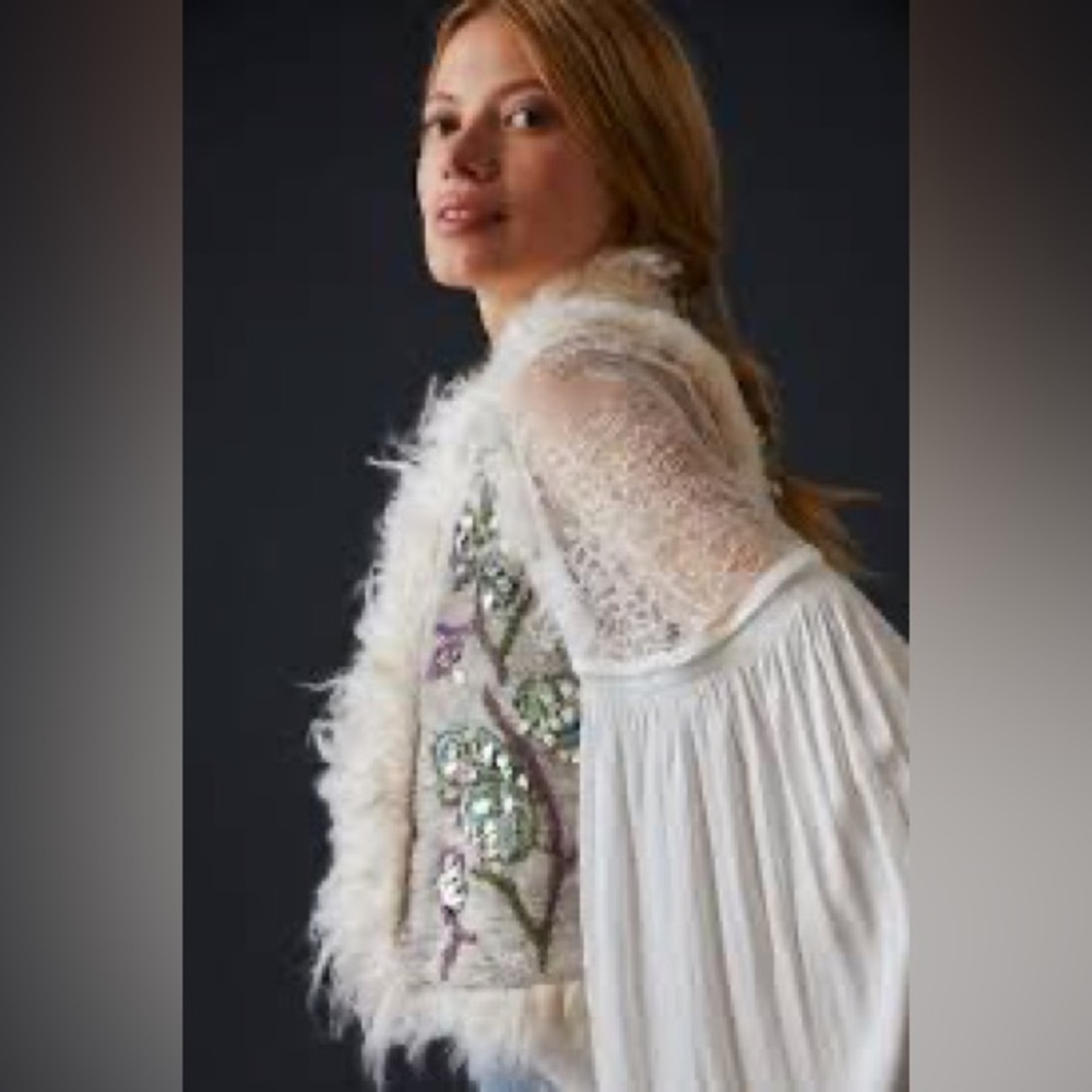 Anthropoloqie Embroidered Sweater Vest